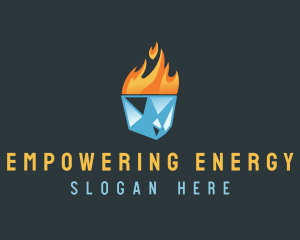 Ice Flame Heating logo design