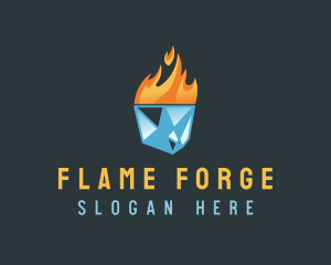 Ice Flame Heating logo design