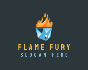 Ice Flame Heating logo design