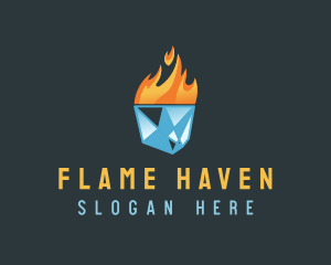 Ice Flame Heating logo design