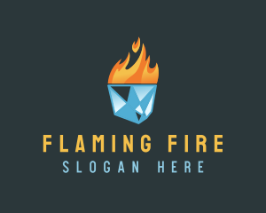 Ice Flame Heating logo design