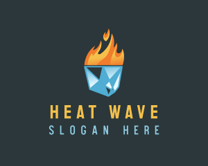 Ice Flame Heating logo design