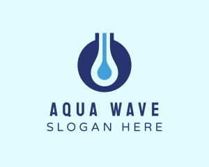 Modern Liquid Thermometer logo design