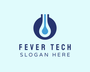 Modern Liquid Thermometer logo design