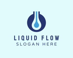 Modern Liquid Thermometer logo design