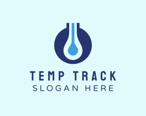 Modern Liquid Thermometer logo design