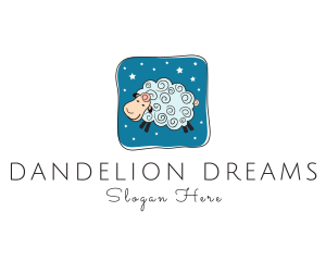 Night Nursery Sheep logo design