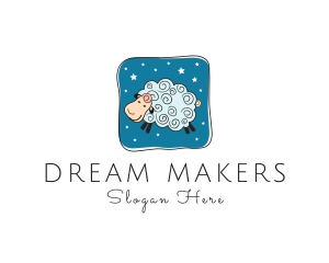 Night Nursery Sheep logo design