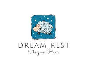 Night Nursery Sheep logo design