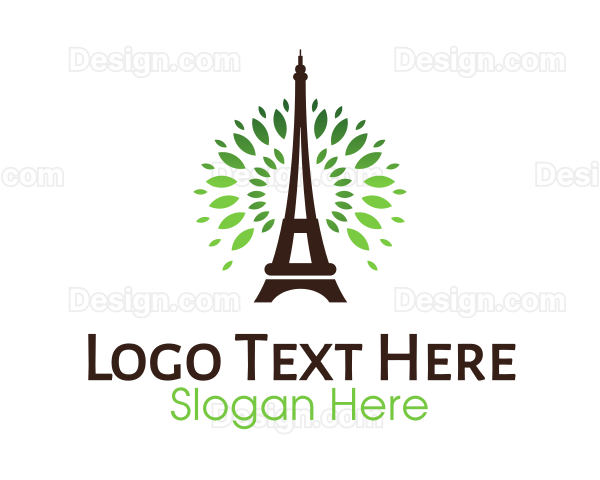 Eiffel Tower Leaves Logo