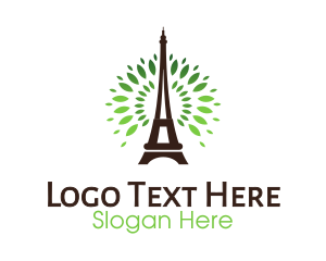 Eiffel Tower Leaves Logo