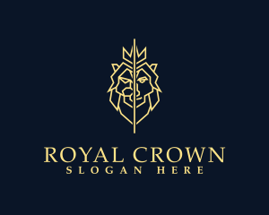 Premium Lion King Crown logo design