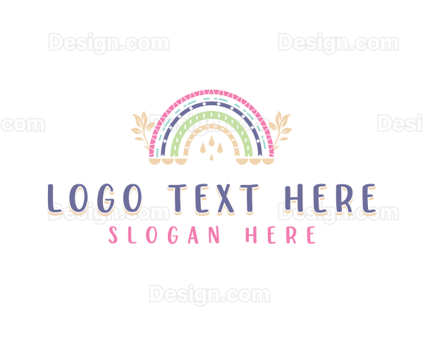 Kindergarten Rainbow Boho Logo