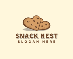 Heart Cookie Snack logo design