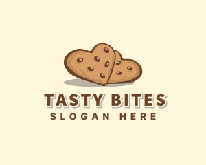 Heart Cookie Snack logo design