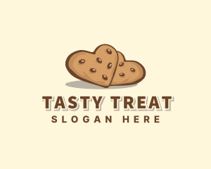 Heart Cookie Snack logo design