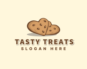 Heart Cookie Snack logo design