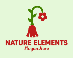 Nature Flower Broom  logo design