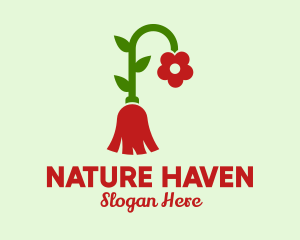 Nature Flower Broom  logo design