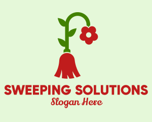 Nature Flower Broom  logo design