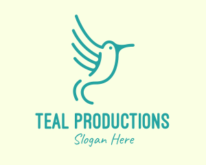 Teal Hummingbird Wings logo