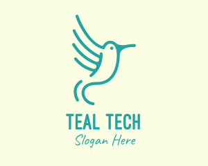 Teal Hummingbird Wings logo