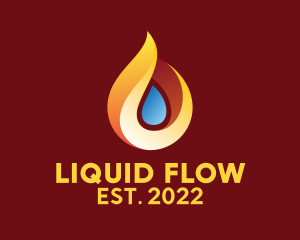 Fire Water Supply Droplet logo design