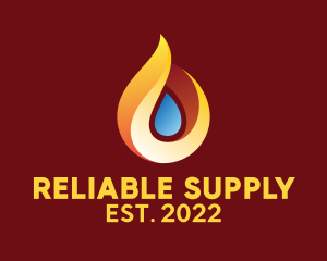 Fire Water Supply Droplet logo design