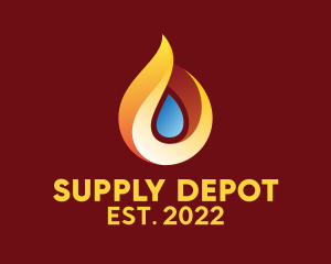 Fire Water Supply Droplet logo design