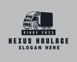 Retro Shipping Truck  logo design