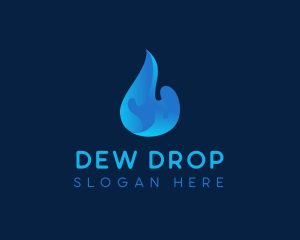 Round Water Droplet logo design