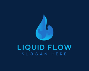 Round Water Droplet logo design