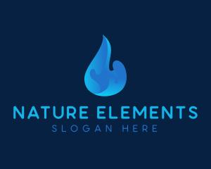 Round Water Droplet logo design