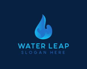 Round Water Droplet logo design