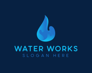 Round Water Droplet logo design