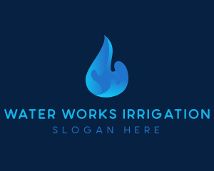 Round Water Droplet logo design