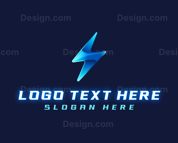 Metallic Lightning Bolt Logo