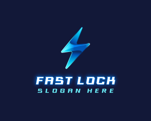 Metallic Lightning Bolt  Logo