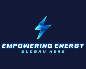 Metallic Lightning Bolt  logo design