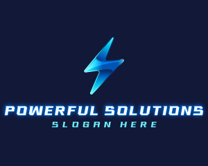 Metallic Lightning Bolt  logo design