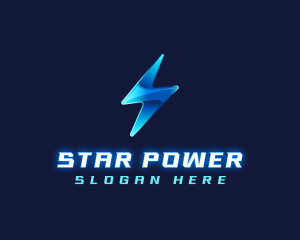 Metallic Lightning Bolt  logo design