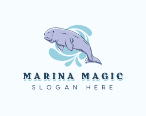 Sea Cow Dugong logo design