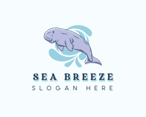 Sea Cow Dugong logo design