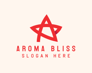 Red Star Letter A logo design