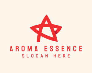 Red Star Letter A logo design