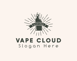 Hipster Vape Banner logo design