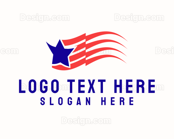 Blue Star Stripe Flag Banner Logo