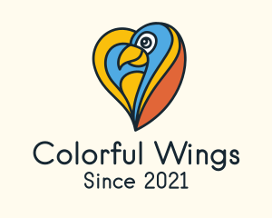 Multicolor Bird Heart logo