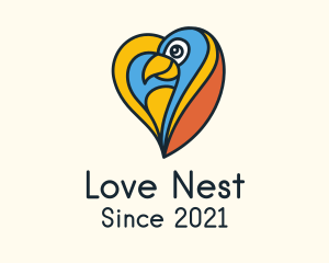 Multicolor Bird Heart logo design