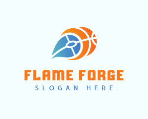 Basketball Fiery Comet logo design